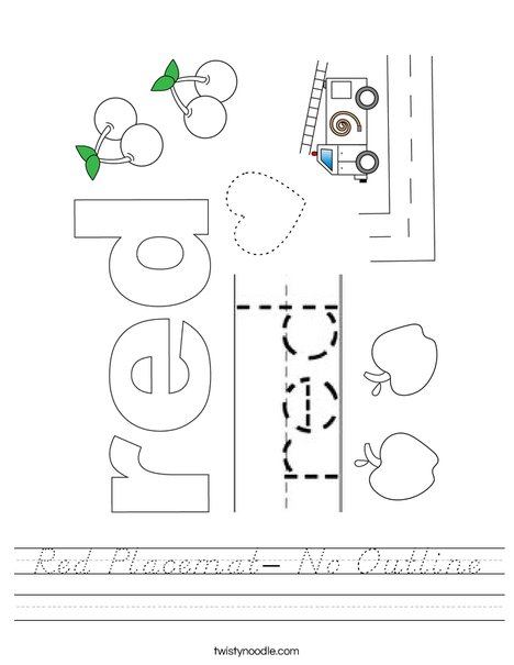 Red Placemat- No Outline Worksheet
