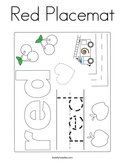 Red Placemat Coloring Page