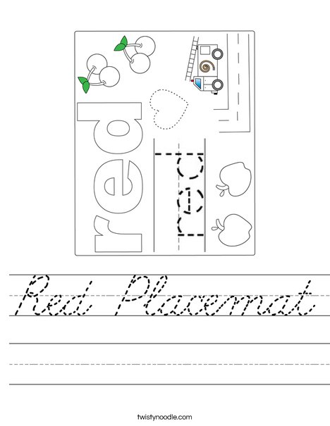 Red Placemat Worksheet