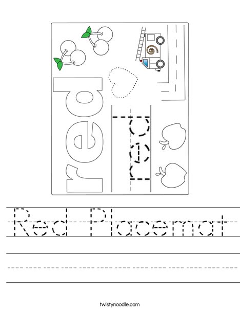 Red Placemat Worksheet