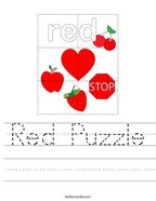 Red Puzzle Handwriting Sheet