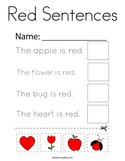 Red Sentences Coloring Page