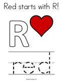 Red starts with R Coloring Page
