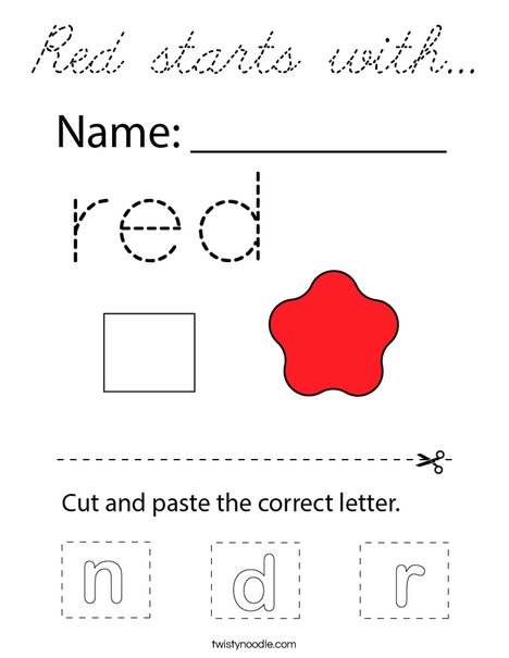 Red starts with... Coloring Page