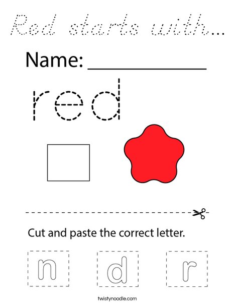 Red starts with... Coloring Page