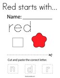 Red starts with Coloring Page
