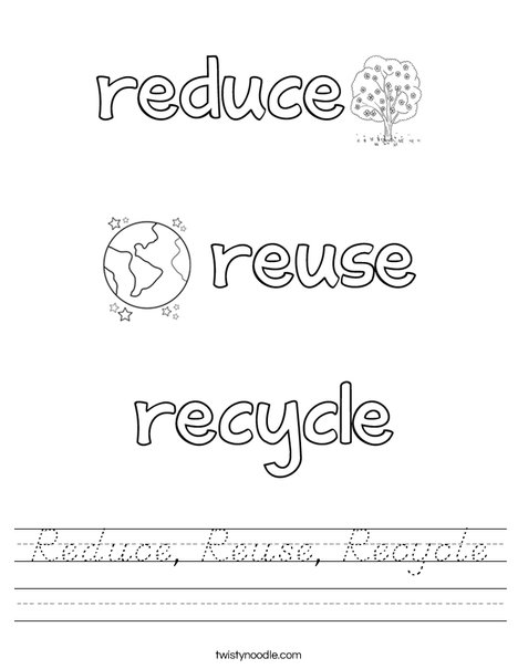 Reduce, Reuse, Recycle Worksheet