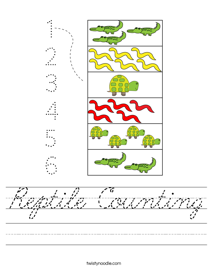 Reptile Counting Worksheet