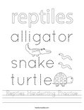 Reptiles Handwriting Practice Worksheet