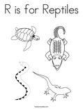 R is for Reptiles Coloring Page