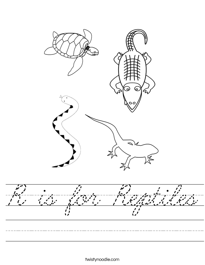 R is for Reptiles Worksheet
