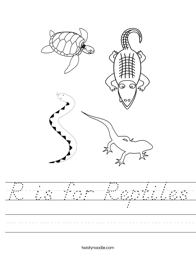 R is for Reptiles Worksheet