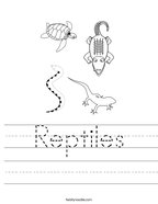 Reptiles Handwriting Sheet