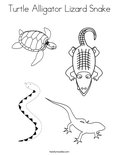 Turtle Alligator Lizard SnakeColoring Page