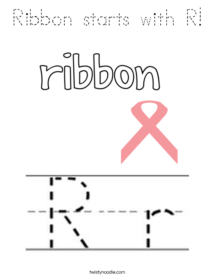 Ribbon starts with R! Coloring Page