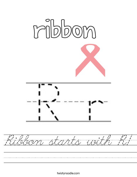 Ribbon starts with R! Worksheet