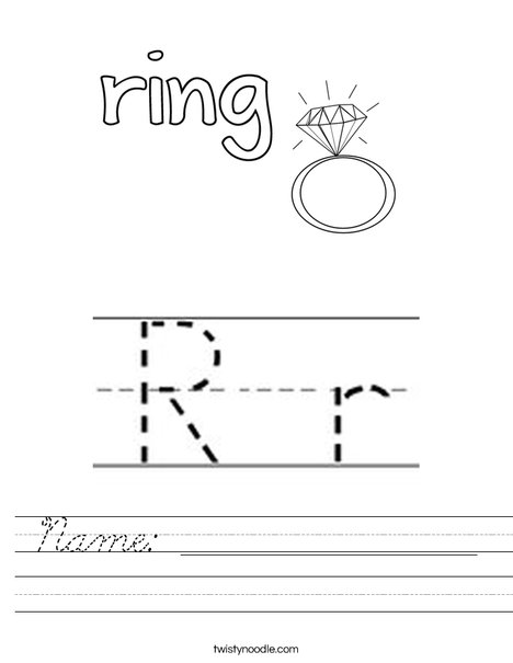 Ring starts with R! Worksheet