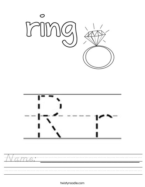 Ring starts with R! Worksheet