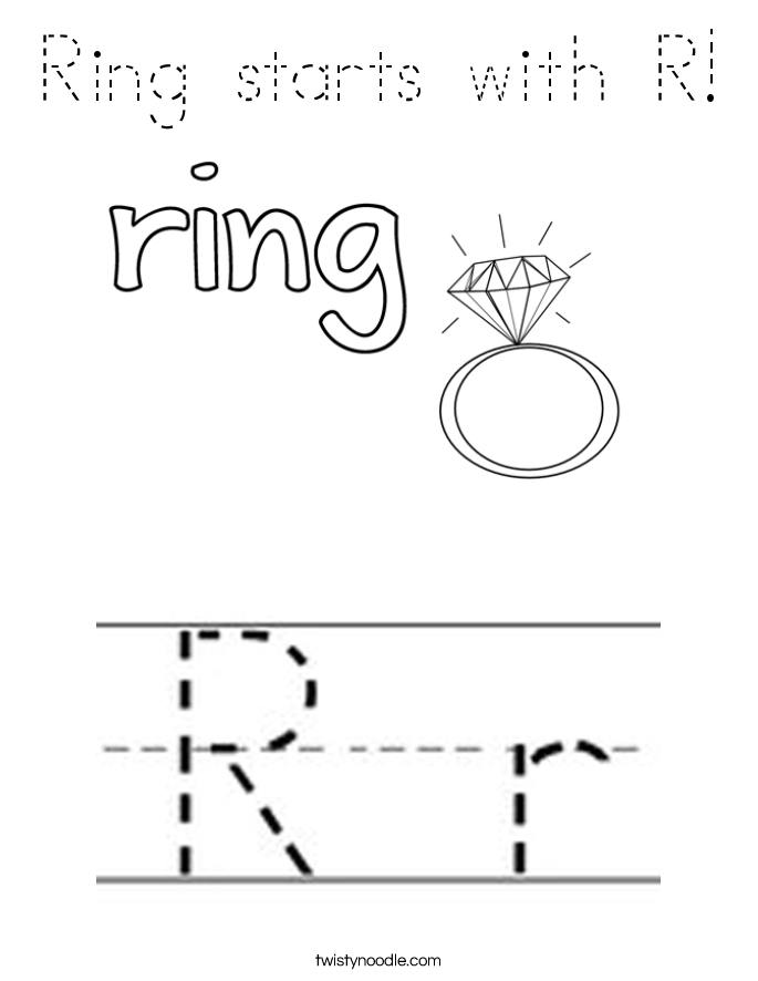 Ring starts with R! Coloring Page