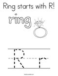 Ring starts with R! Coloring Page