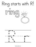 Ring starts with R Coloring Page