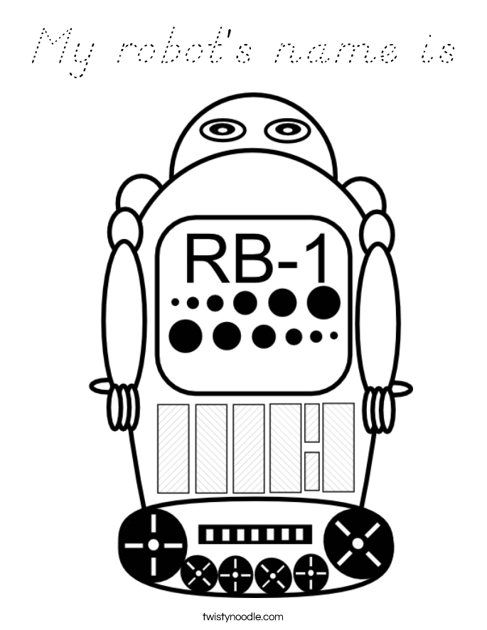 My robot's name is Coloring Page