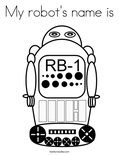 My robot's name isColoring Page