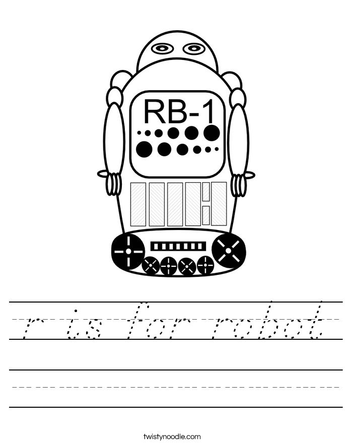 r is for robot Worksheet