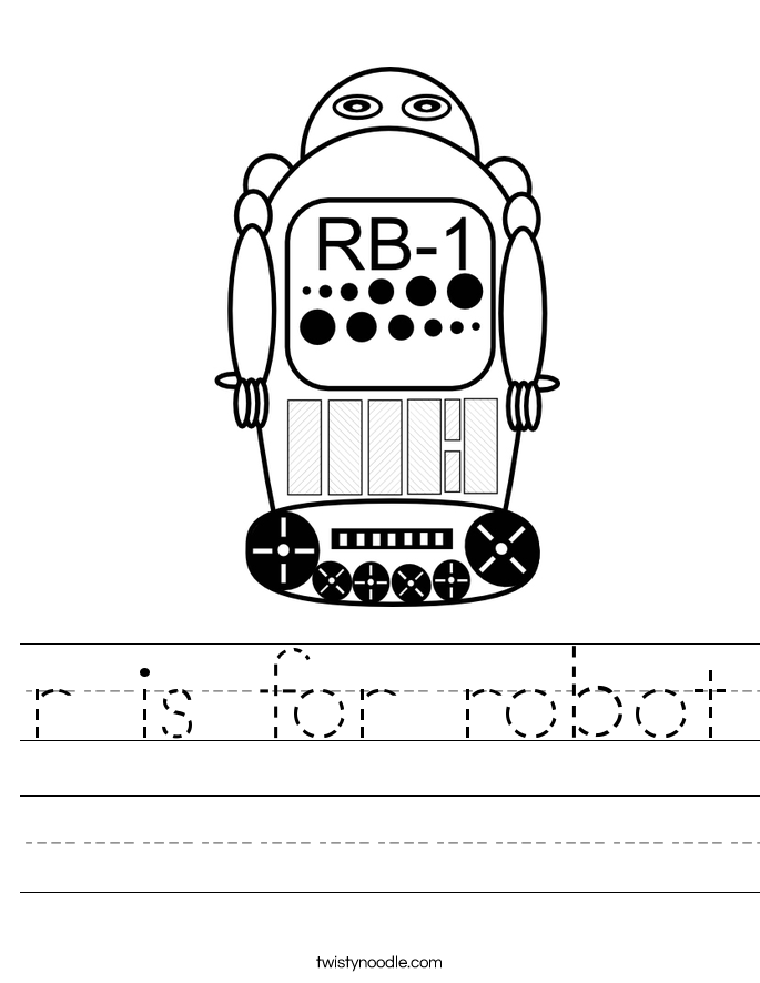 r is for robot Worksheet