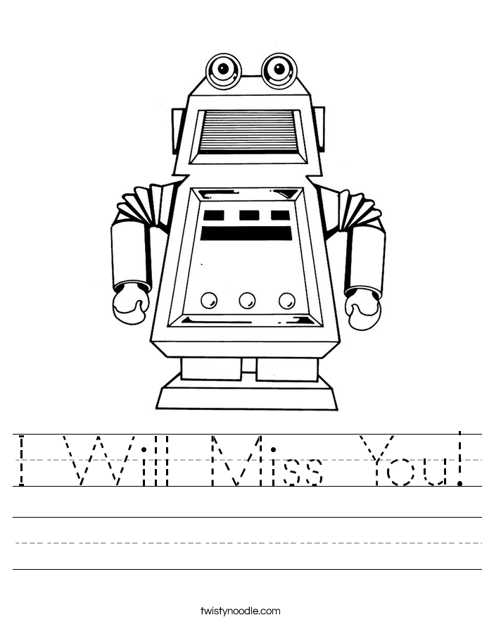 I Will Miss You! Worksheet