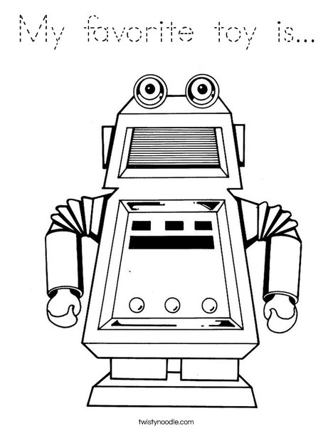 Robot with Square Head Coloring Page