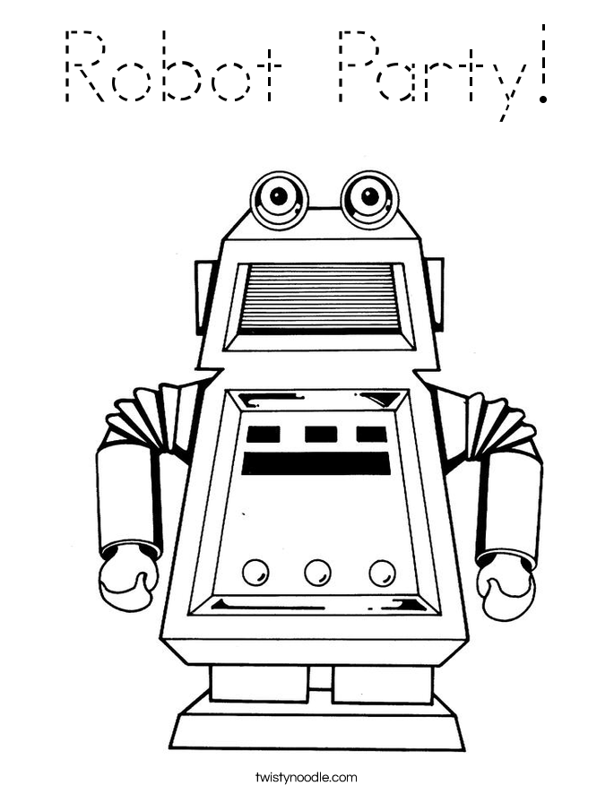 Robot Party! Coloring Page