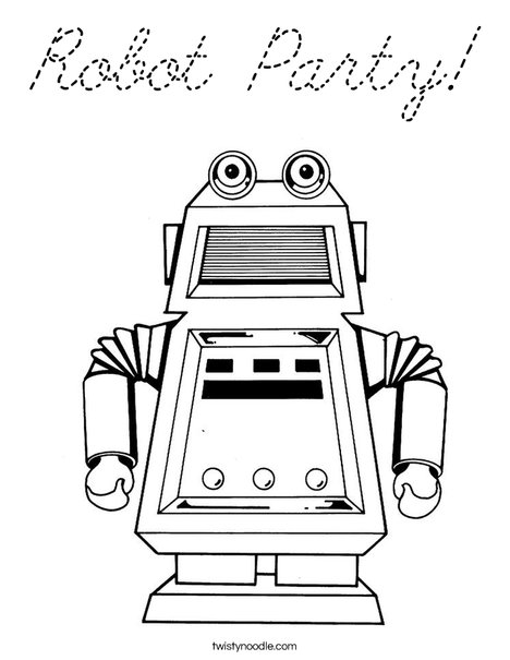 Robot with Square Head Coloring Page