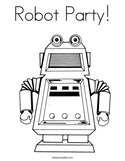 Robot Party Coloring Page