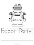 Robot Party! Worksheet