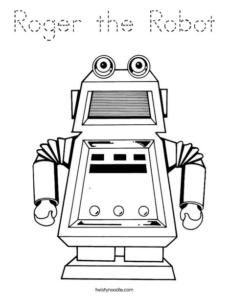 Robot with Square Head Coloring Page