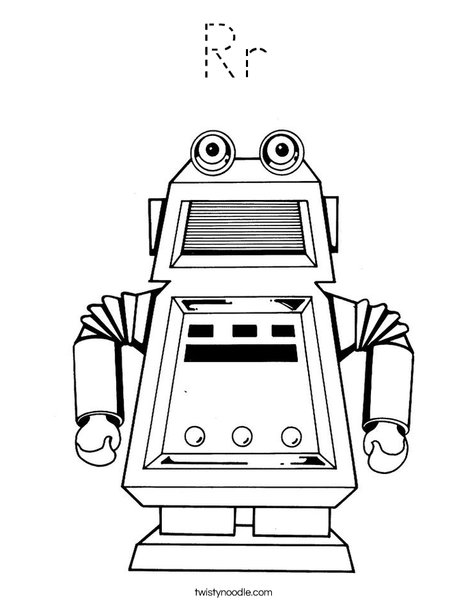 Robot with Square Head Coloring Page