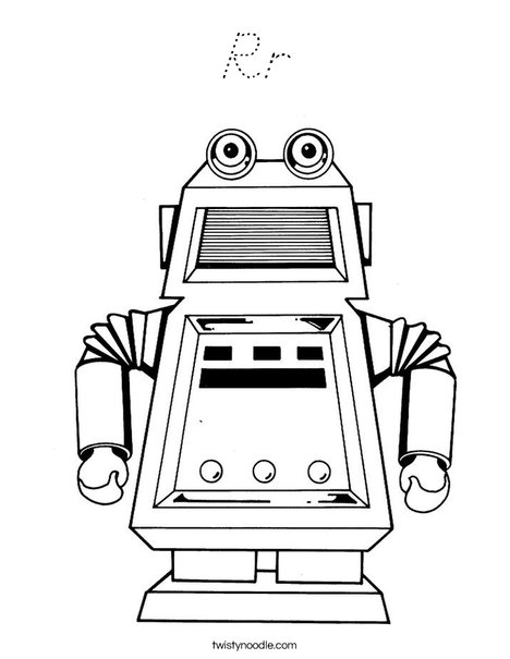 Robot with Square Head Coloring Page