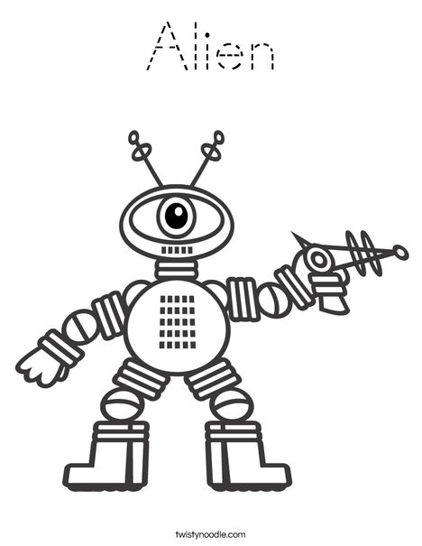 Robot with One Eye Coloring Page