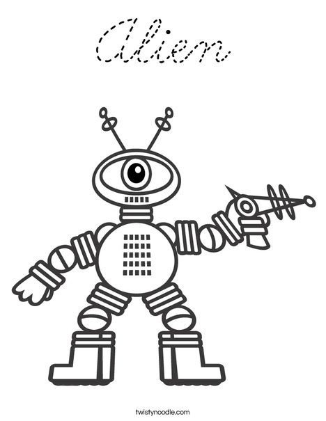 Robot with One Eye Coloring Page