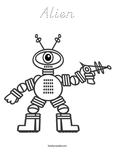 Robot with One Eye Coloring Page