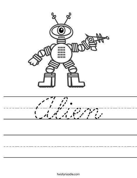 Robot with One Eye Worksheet