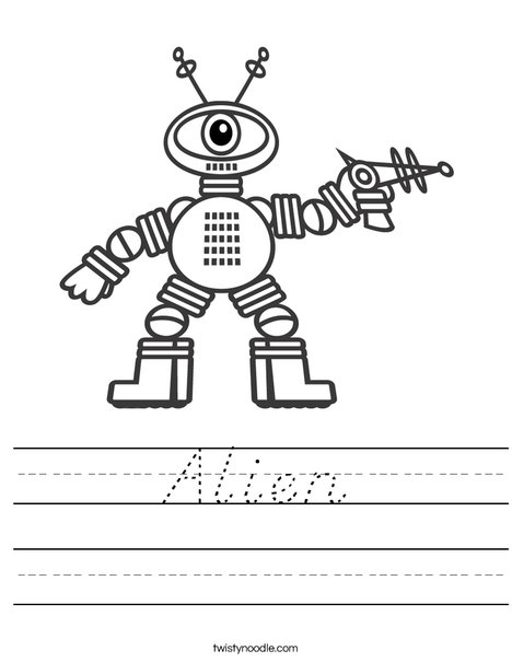 Robot with One Eye Worksheet