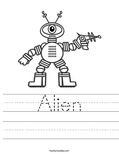 Robot with One Eye Worksheet