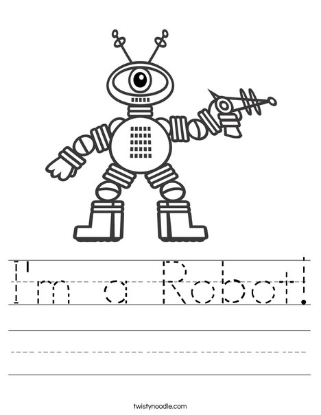 I'm a Robot Worksheet - Twisty Noodle