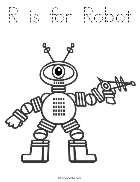 Robot with One Eye Coloring Page