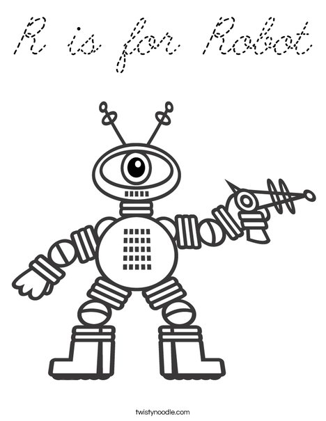 Robot with One Eye Coloring Page