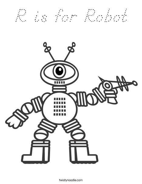 Robot with One Eye Coloring Page