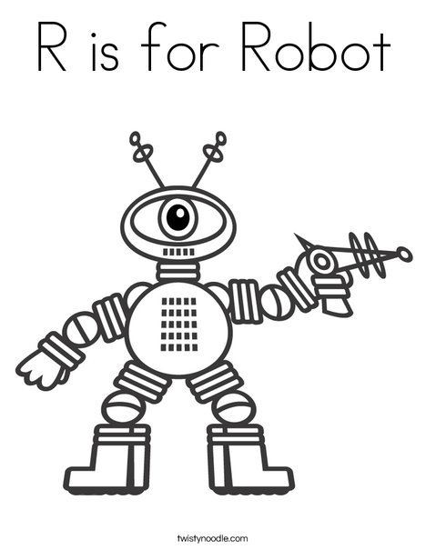 Robot with One Eye Coloring Page