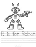 R is for Robot Worksheet